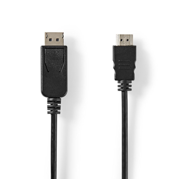 Nedis DisplayPort kaapeli | DisplayPort uros | HDMI™ uros | 4K@30Hz | Niklattu | 2.00 m | Pyöreä | PVC | Musta | Panta