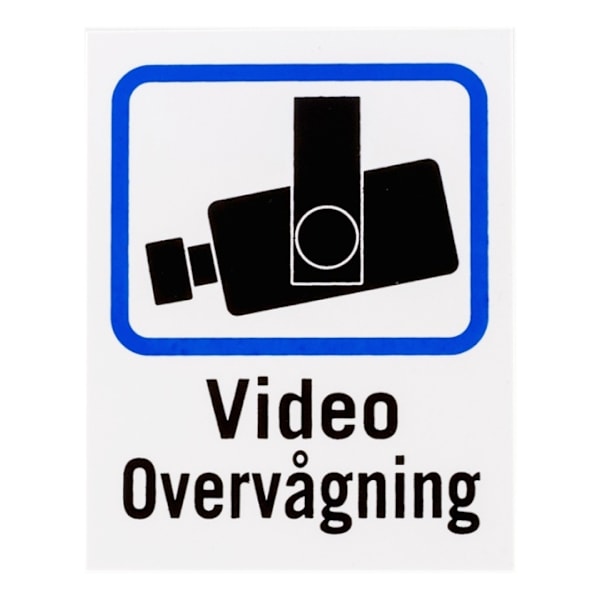 DELTACO Dansk TV/Video övervakningsskylt i plast, 8x10cm, 2-pack