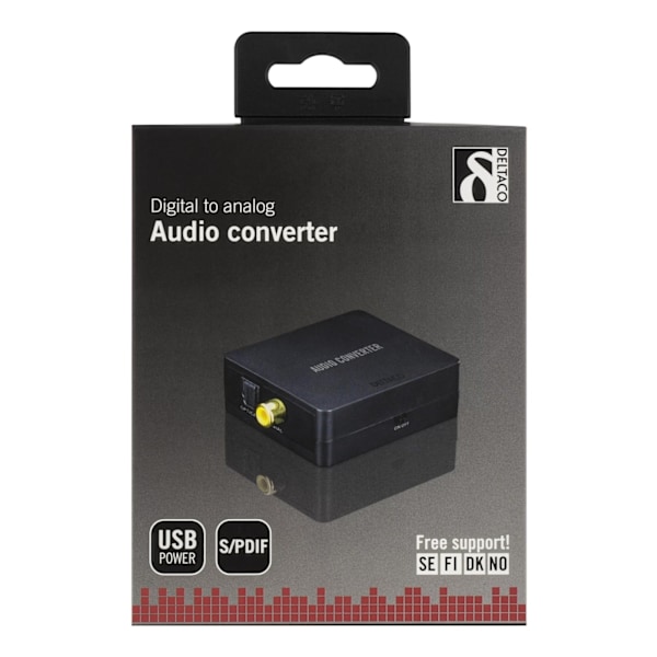 DELTACO audio converter from digital to analog with 3,5mm, black