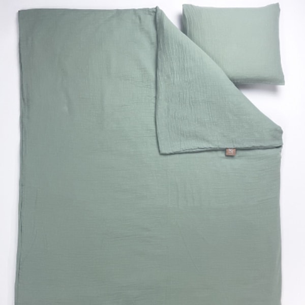 NG Baby Påslakan Vagga/Vagga Muslin Frosty Green