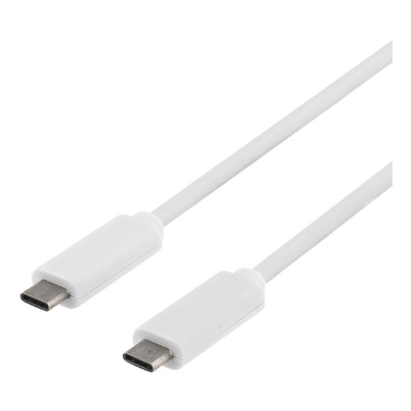 DELTACO USB 3.1 kabel, Gen 1, Typ C - Typ C, 0,5m, vit