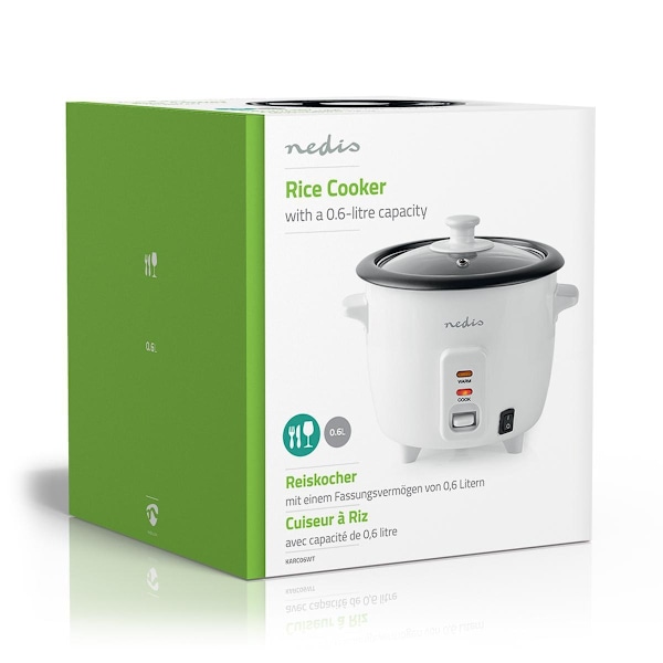 Nedis Ris Koger | 0.6 l | 300 W | Aluminiumsdamper | Non-stick belægning | Aftagelig skål | Auto sluk