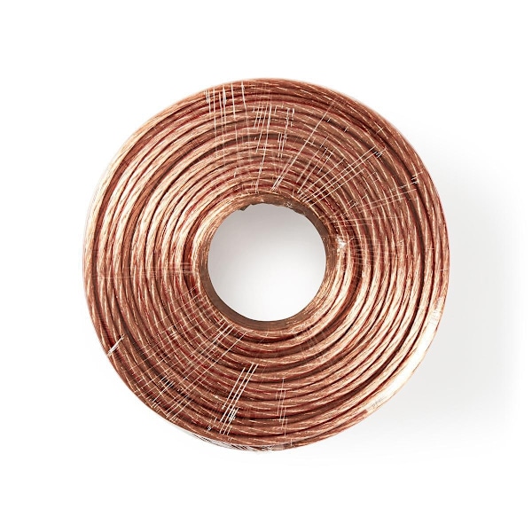 Nedis Højtaler Kabel | 2 x 6.00 mm² | CCA | 100.0 m | Runde | PVC | Gennemsigtig | Folie