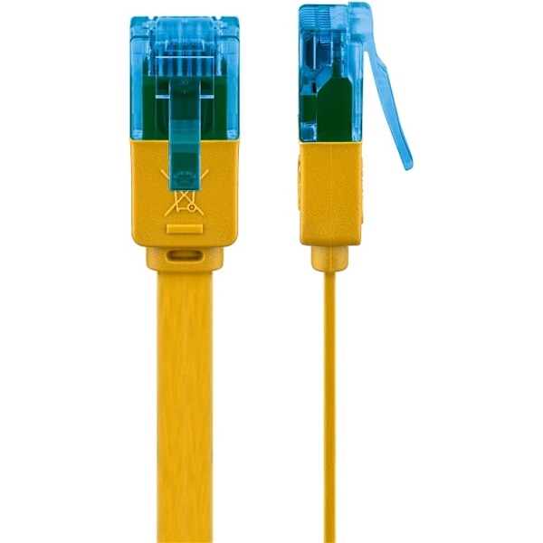 Goobay CAT 6A platt patchkabel, U/UTP, gul kopparledare (CU), 3 m