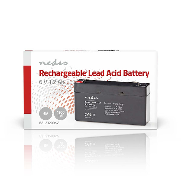 Nedis Uppladdningsbart blybatteri | Bly-syra | Uppladdningsbara | 6 V | 1200 mAh