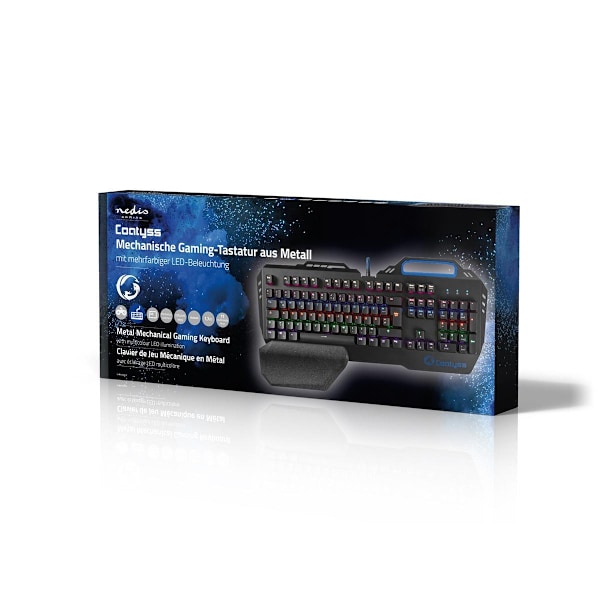 Nedis Wired Gaming Keyboard | USB | Mekaniske Taster | RGB | Tysk | DE layout | USB Drevet | Strømkabellængde: 1.70 m | Gaming