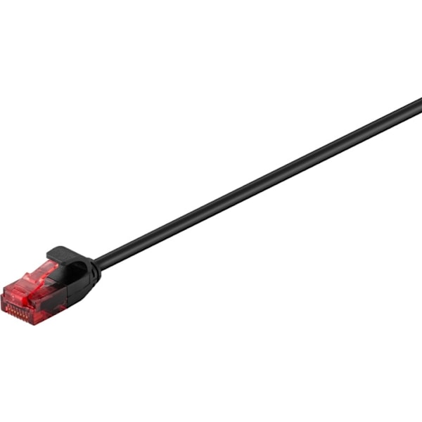 Goobay CAT 6 smal patchkabel, U/UTP, svart kopparledare (CU)