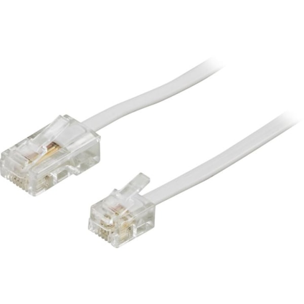 Deltaco Modular cable, 8P4C to 6P4C(RJ11), 3 m, white