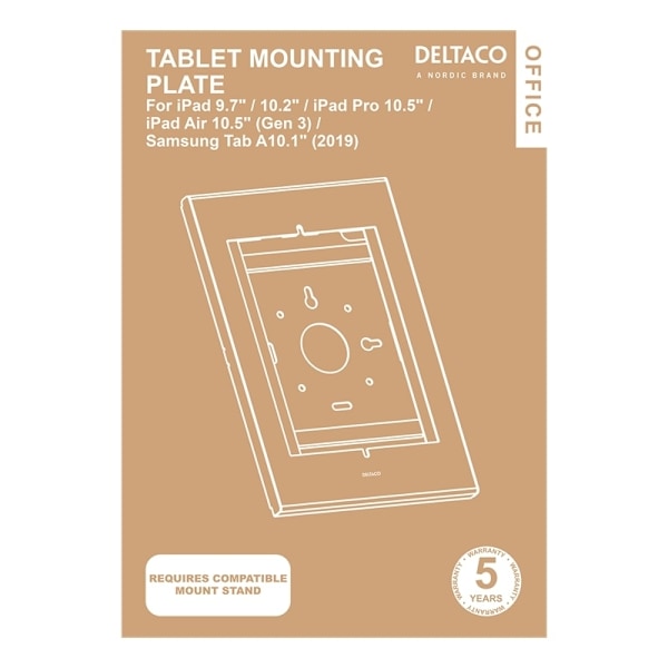 DELTACO pidike, iPad 9,7",10,2",10,5",Samsung A10,1", valkoinen