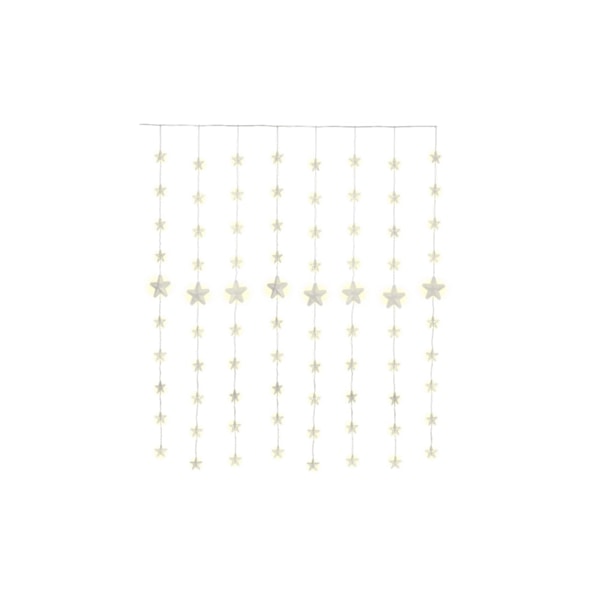 Goobay 80 LED stjärngardin med fjärrkontroll, timerfunktion, 8 ljuslägen, dimmer och 31 V extern transformator, varmvitt (3000 K)