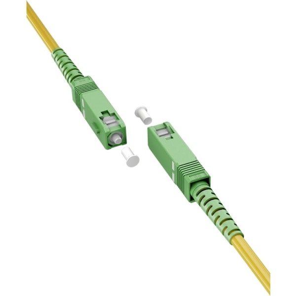 Goobay Lyslederkabel (FTTH), Singlemode (OS2) Yellow, gul (Simplex), 30 m fiberoptisk kabel, stik SC-APC (8°) > stik SC-APC (8°), halogenfri kabelkapp