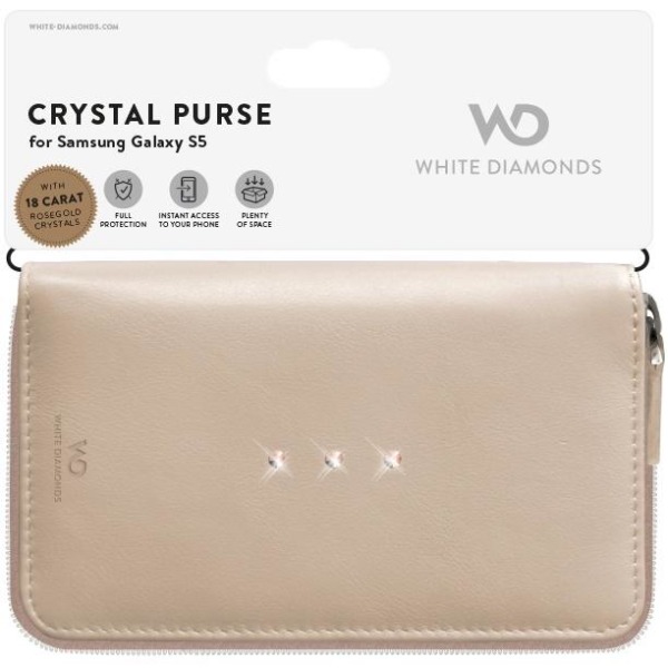 White Diamonds WD Crystal Purse 5" Universal Rose Gold Beige