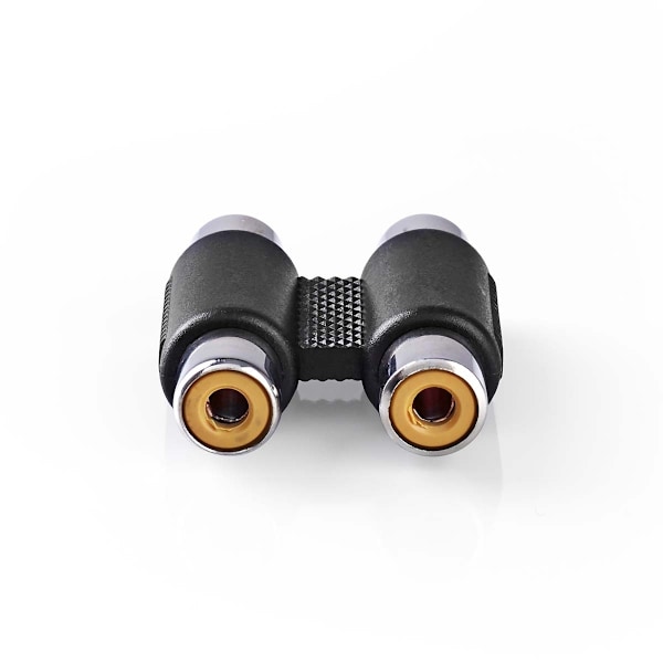 Nedis Stereo Audio Adapter | 2x RCA Hun | 2x RCA Hun | Nikkelplateret | Lige | ABS | Sort | 1 stk. | Box