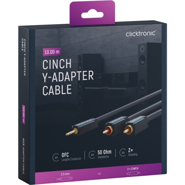 ClickTronic 3,5 mm AUX til RCA adapterkabel, stereo Premium kabe