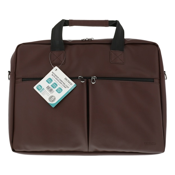 DELTACO notebook bag, for 15.6" laptops, 6 pockets, brown