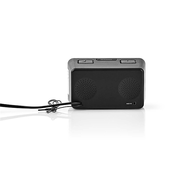 Nedis Digital vækkeur Radio | LED Display | 1x 3.5 mm Audio Input | Tidsprojektion | AM / FM | Snooze funktion | Sleep timer | Antal alarmer: 2 | Sort