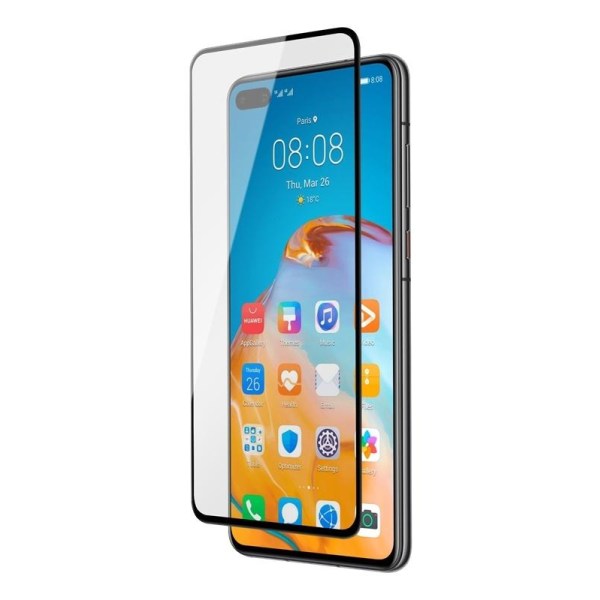 DELTACO screen protector for Huawei P40, 2.5D glass, full screen Transparent