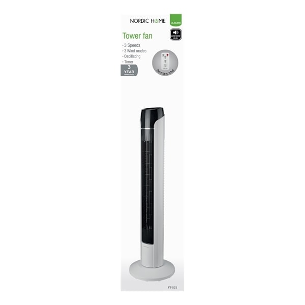 Nordic Home Tower fan with low noise level, oscillating, timer functio