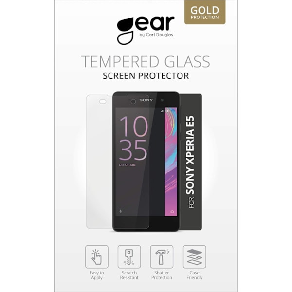 GEAR Karkaistu lasi 2.5D Xperia E5 Transparent