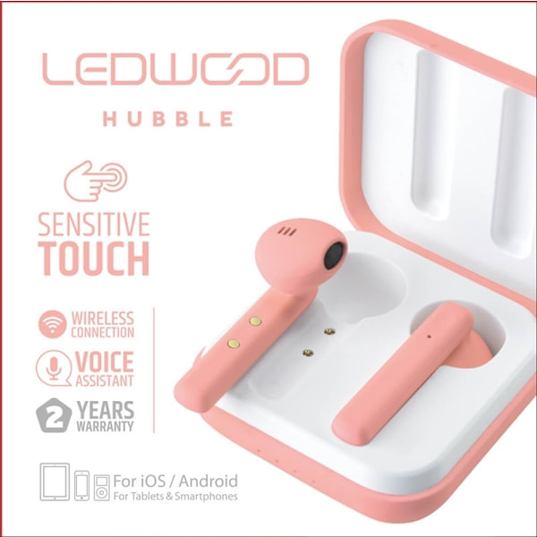 LEDWOOD Hovedtelefon Hubble TWS True Wireless In-Ear Mic Rosa Rosa