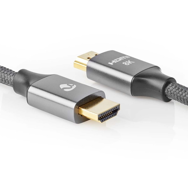 Nedis Ultra High Speed ​​HDMI ™ kabel | HDMI™ Kontakt | HDMI™ Kontakt | 8K@60Hz | 48 Gbps | 3.00 m | Rund | 6.7 mm | Grått Med Metall | Lock