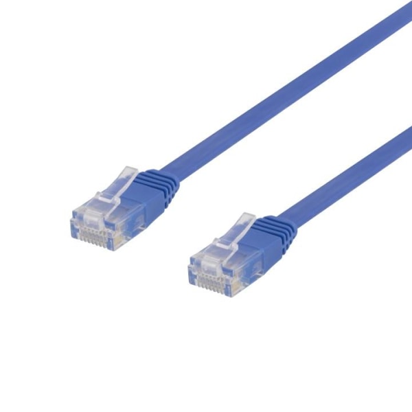 Deltaco U/UTP Cat6 patch cable, flat, 2m, 250MHz, blue