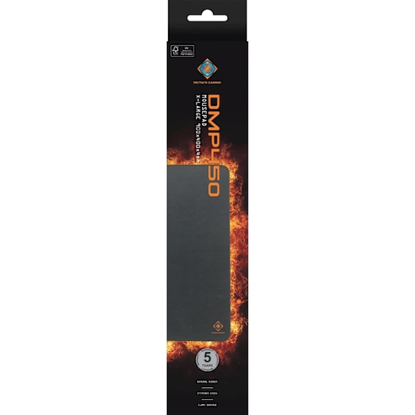 DELTACO GAMING DMP450 XL Musemåtte, 900x400, syet kanter, sort
