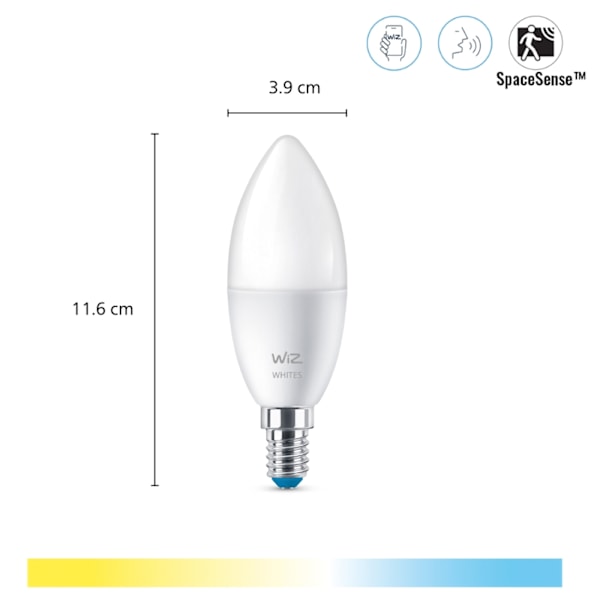 WiZ WiFi Smart LED E14 Kron 40W Varm-kallvit 470 lm 3 pack
