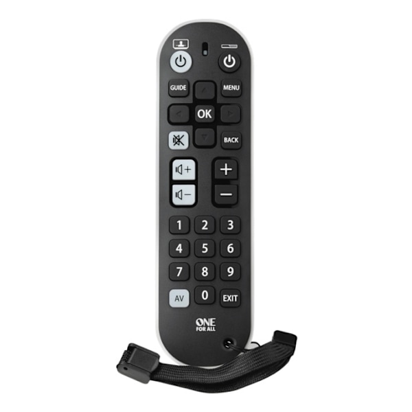 One For All URC 6820 Universal Remote Control Zapper+ Hvid, Sort