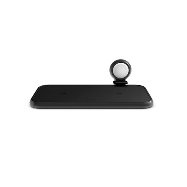 Zens 4i1 Dual Alu. Lader Qi 220V 2x10W + 45W PD + Apple Watch Puck MFI Sort