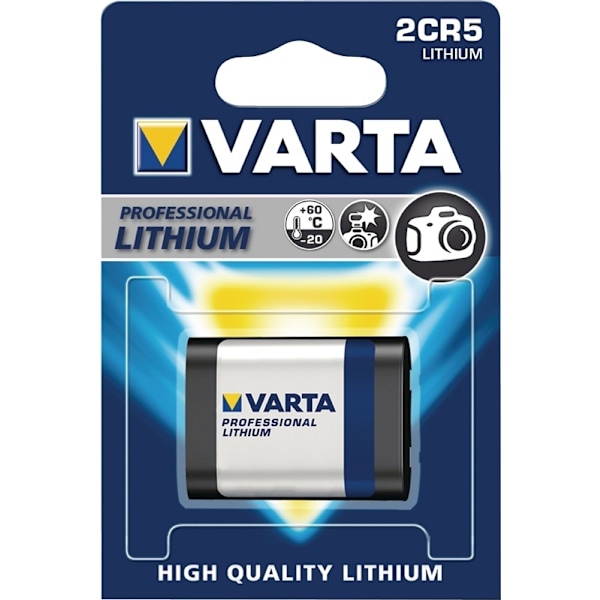 Varta Lithium Battery 2CR5 | 6 V DC | 1400 mAh | 1 - Läpipainopakkaus | Harmaa / Hopea
