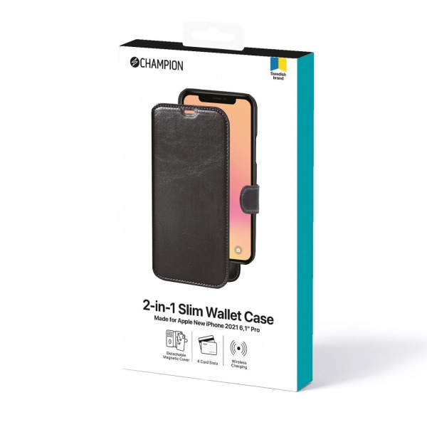 Champion 2-in-1 Slim wallet iPhone 13 Pro Svart