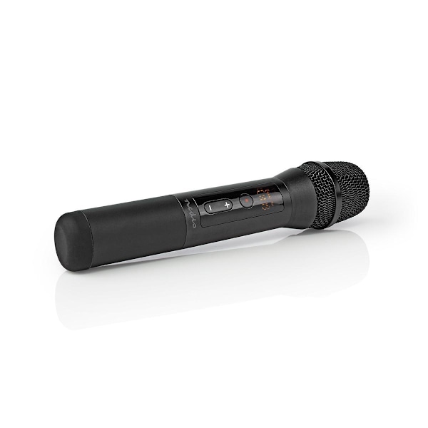 Nedis Trådlöst Mikrofon Set | 20 Kanaler | 1 mikrofon | Kardioid | 70 Hz - 13 kHz | 1000 Ohm | -95 dB | Volymkontroll | Svart