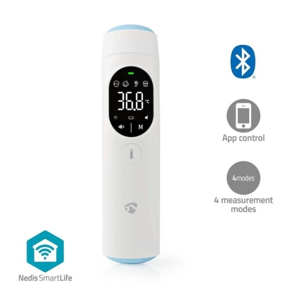 Nedis SmartLife Infrarødt Termometer | LED Display | Øre / Pande