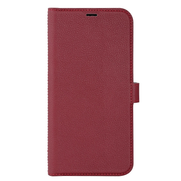 Essentials iPhone 14 Plus Leather wallet, detachable, Red Röd