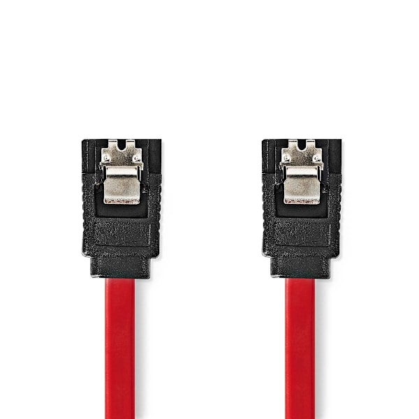 Nedis SATA kabel | 3 Gbps | SATA 7-Pin Hona | SATA 7-Pin Hona | Nickelplaterad | 0.50 m | Platt | PVC | Röd | Låda