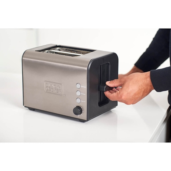 BLACK+DECKER Brödrost 2-Skivor Borstat Stål