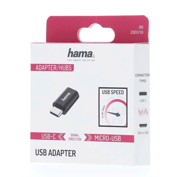 Hama USB-C Adapter till Micro-USB USB 2.0, 480 Mbps