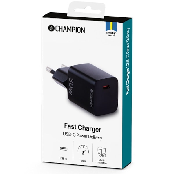 Champion Oplader 30W PD Sort