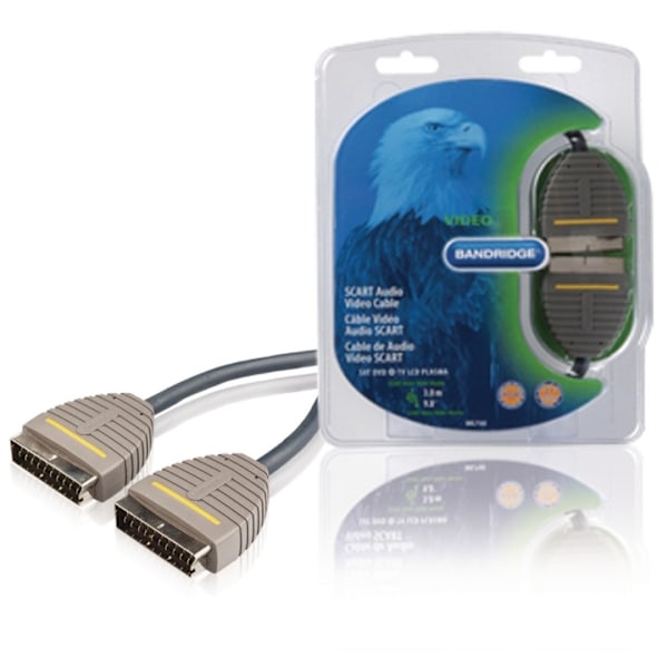 Bandridge SCART-kaapeli SCART Uros - SCART Uros 3.00 m Sininen