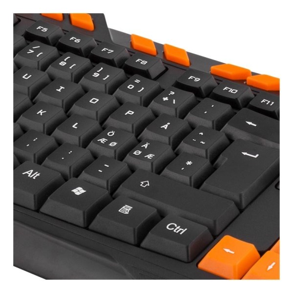DELTACO GAMING keyboard, anti-ghosting, USB, nordic, black/orang