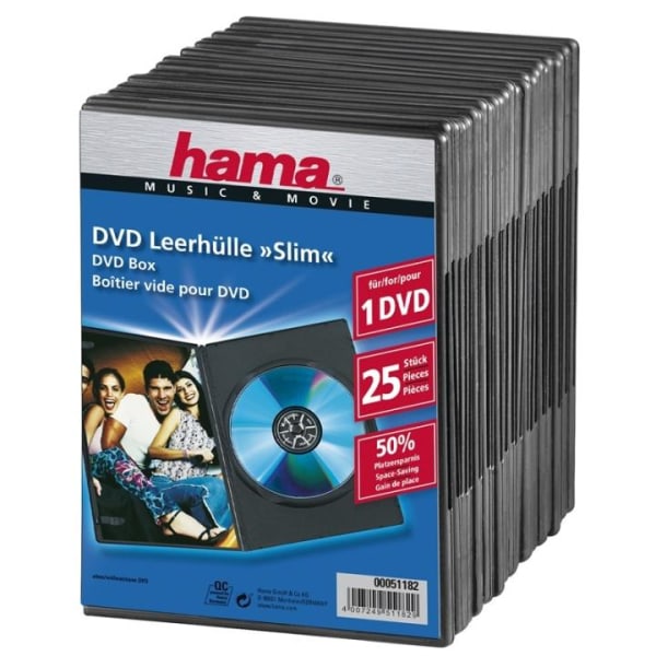 Hama Dvd-Box Slim Svart 25-Pack