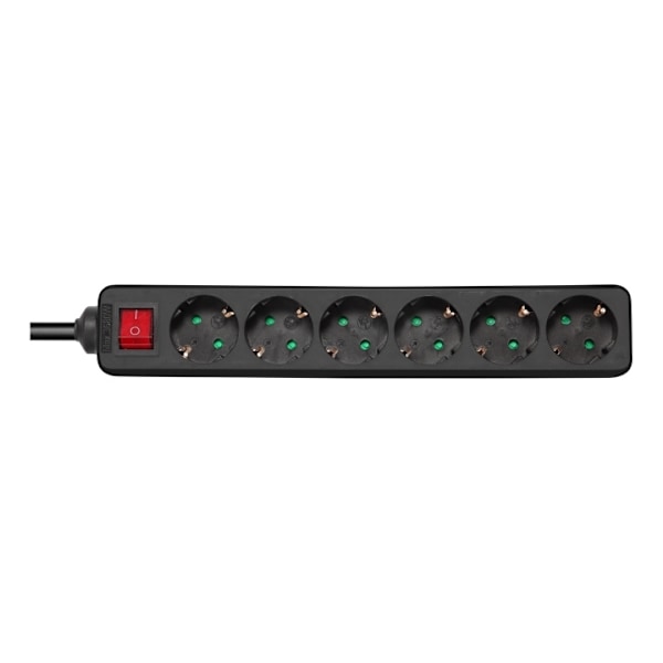 DELTACO outlet 6xCEE 7/3 1xCEE 7/7 switch 1,5m black