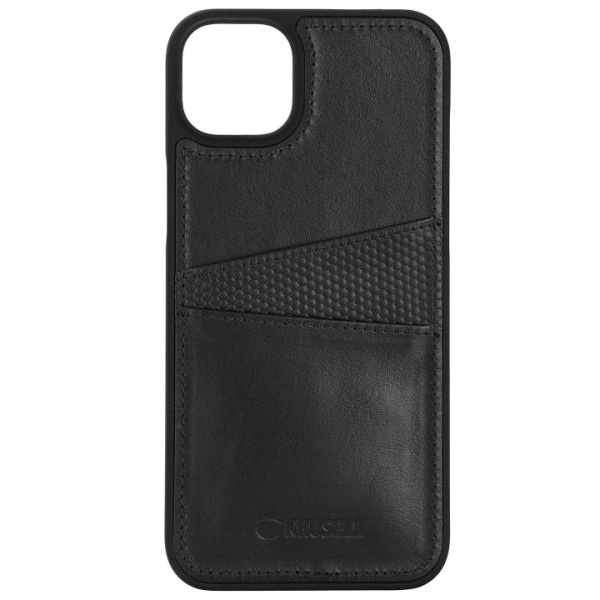 Krusell Leather CardCover iPhone 14 Plus Svart Svart