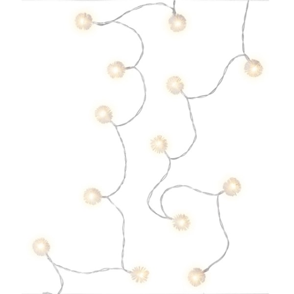 Goobay 20 LED ljusslinga "Snöboll" med timerfunktion, varmvitt (3000 K), batteridrift Transparent, Vit