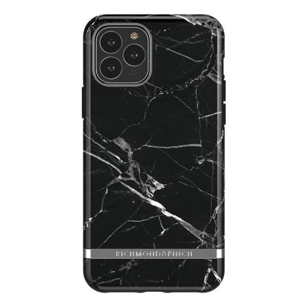 Richmond & Finch Black Marble, iPhone 11 Pro Max, silver details Svart