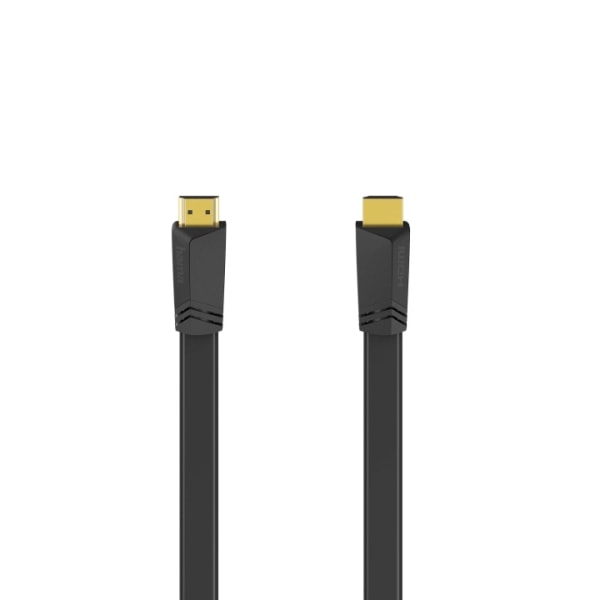 HAMA HDMI Ethernet High Speed Kabel 1,5m Flad Sort Guldbelagt TL