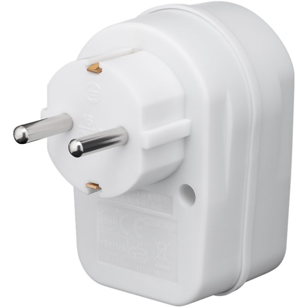 Goobay Adapter för uttag med överspänningsskydd överspänningsskyddsbrytare, 1 uttag, vit