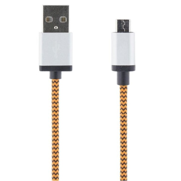 STREETZ USB-kaapeli, kangasp., Type A ur - Type Micro B, 1m, ora