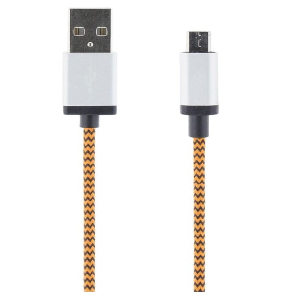 Streetz USB-kabel, Tygklädd, Typ A ha - Typ Micro B, 1m, orange